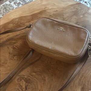 Coach Tan Crossbody Bag with Sleek Design